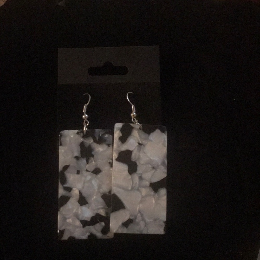 Handmade black and clear earrings